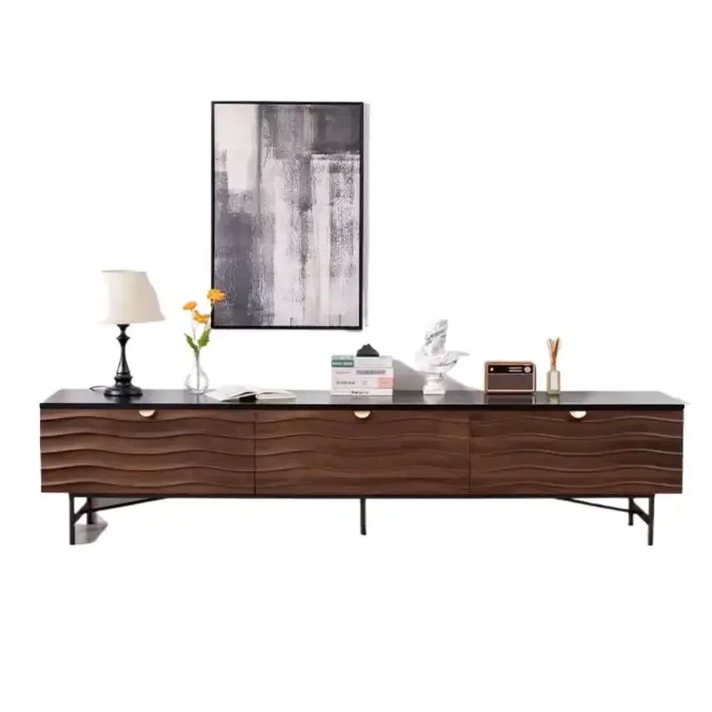 # Brown Luxury Tv Cabinet Custom Decoration Wood Unique Storage Tv Cabinet Mid Century Wooden Szafka Pod Telewizor Furniture