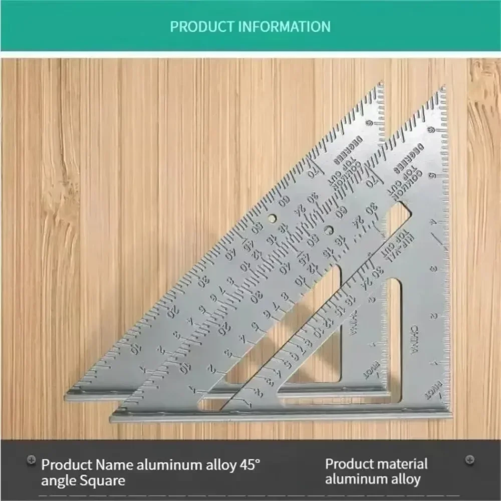 Professional Aluminum Alloy For Building Framing Tools Gauges Measuring Ruler Measuring Tool Angle Protractor Triangle Ruler