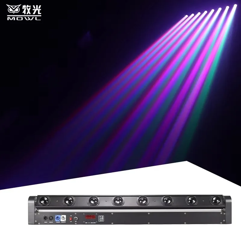Professional Eight Eyes RGBW LED Moving Head Projection Light DMX Beam Effect for Disco Bar Stage Professional Use