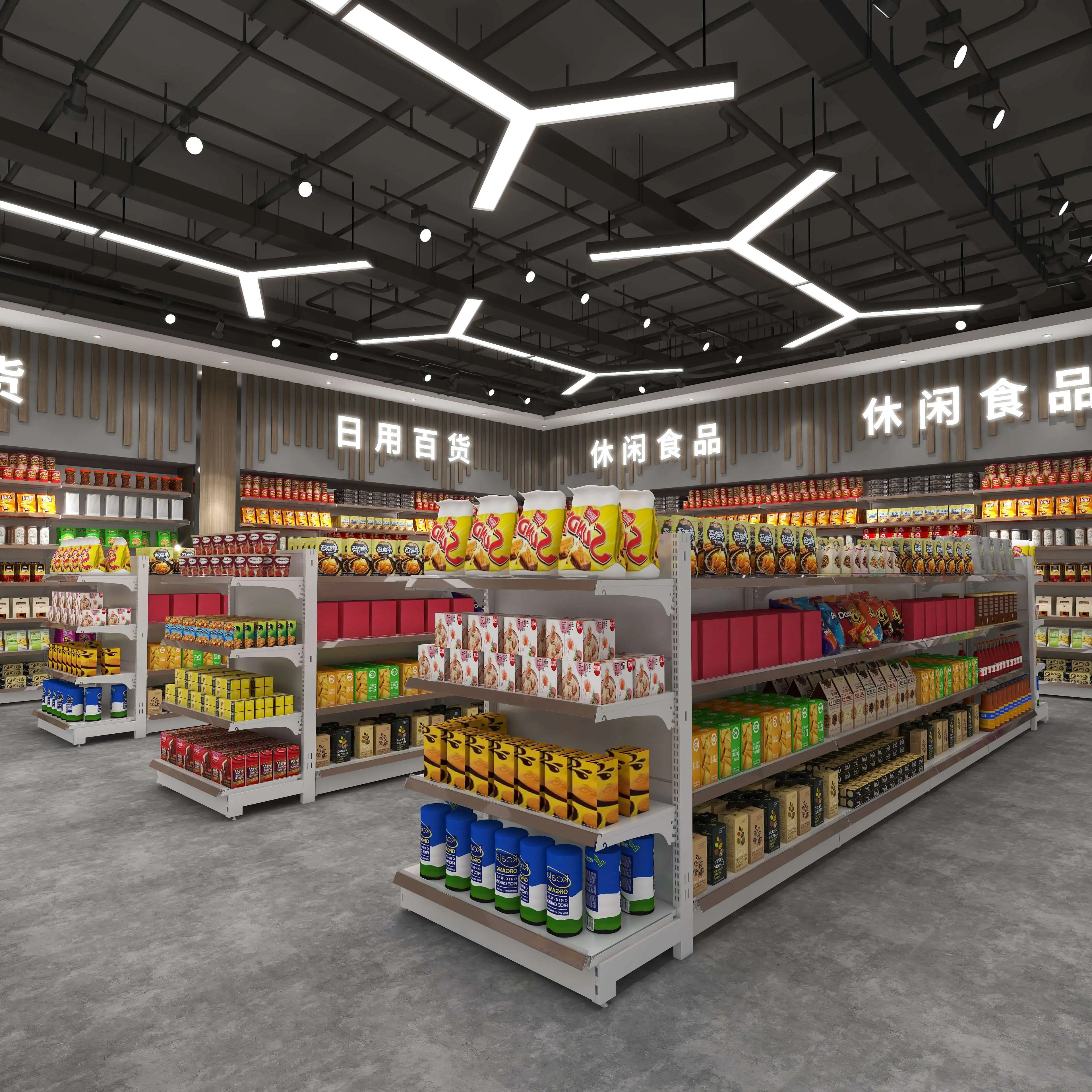 Rack Display Shelves in Large Supermarkets, Daily Necessities Stores, and Supermarkets Custom Size