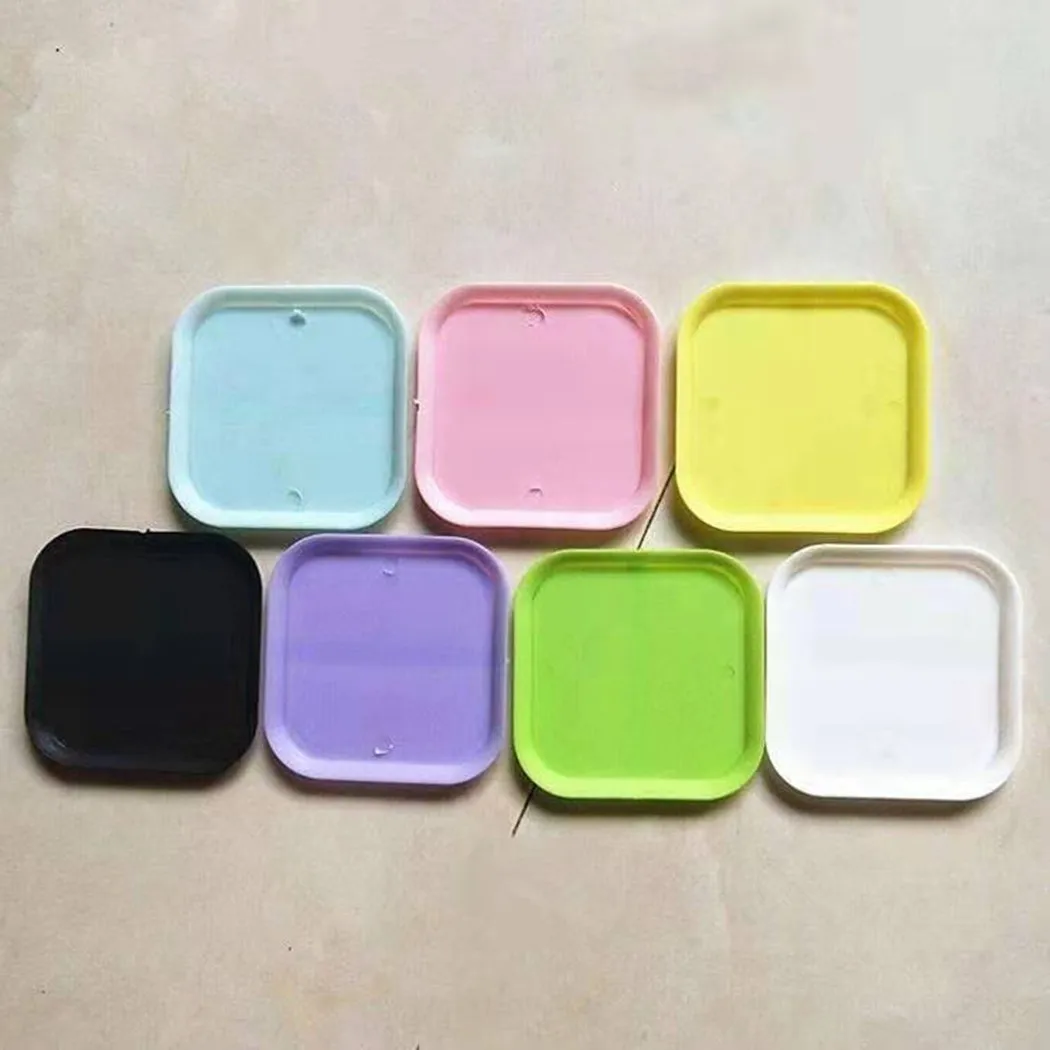 20pcs Color Mixing Mini Square Plastic Flower Pot With Holes Plant Tray Garden Tools Planting Tools Home Decor 5.5cmx5.5cmx4.5cm