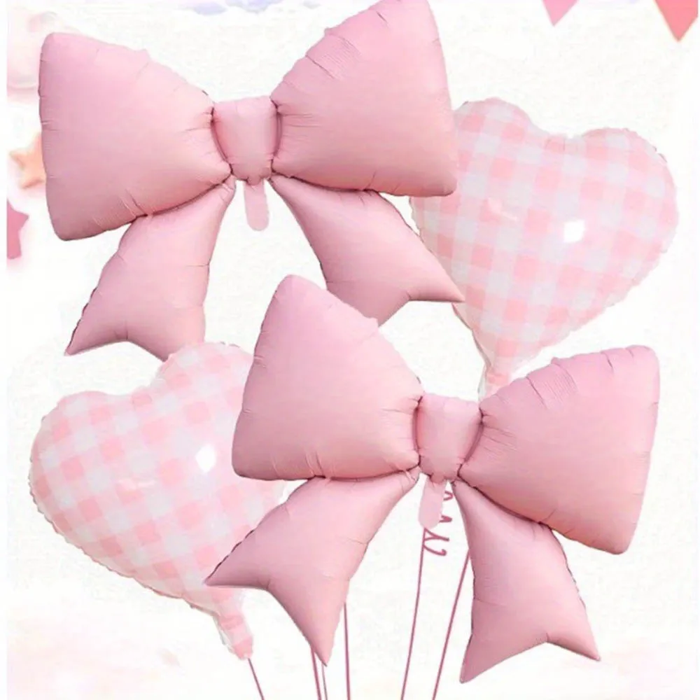 4Pcs Pink Bow And P…