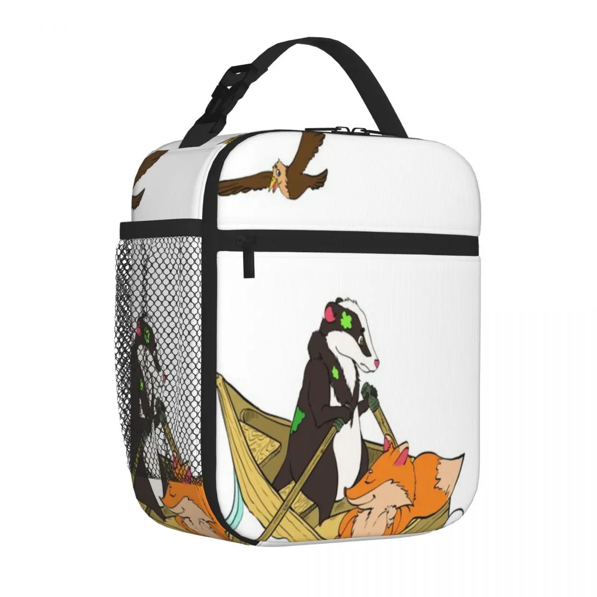 Hot Sale Three Friends By The River Insulated Inner Camping Lunch Bag Countryside Trip Small Lunch Bag