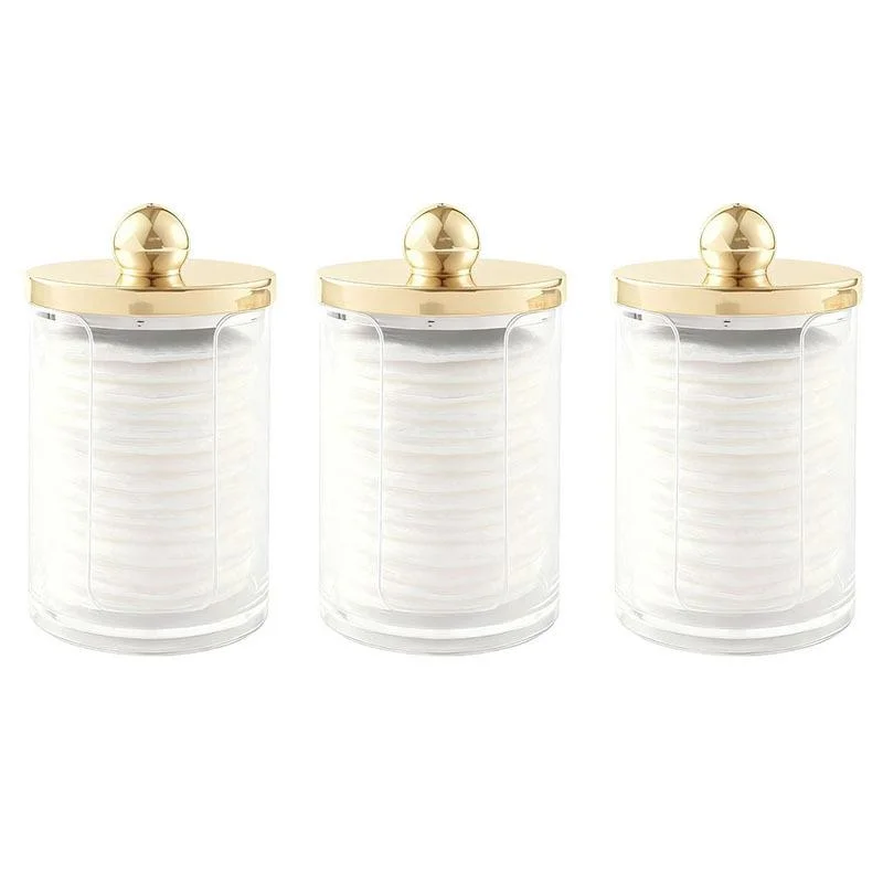 AnswerQtip Holder Bathroom Container Cotton Ball Cotton Swabs Pads Dispenser Apothecary Jar With Lids Organizer Storage