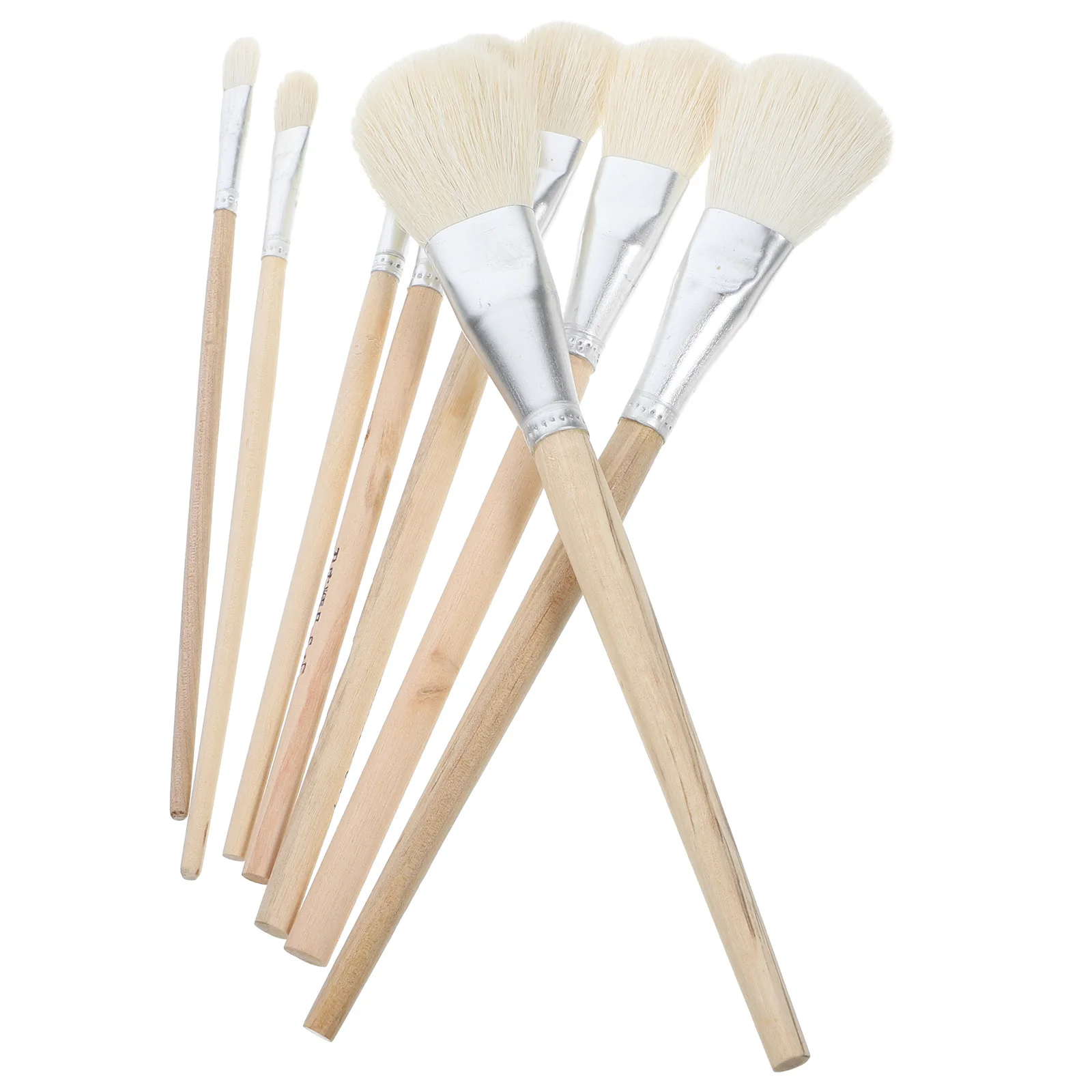 

8pcs Wool Paint Brushes for Pottery Ceramics Watercolor Painting Glazing Delineating Coloring Portable Reusable