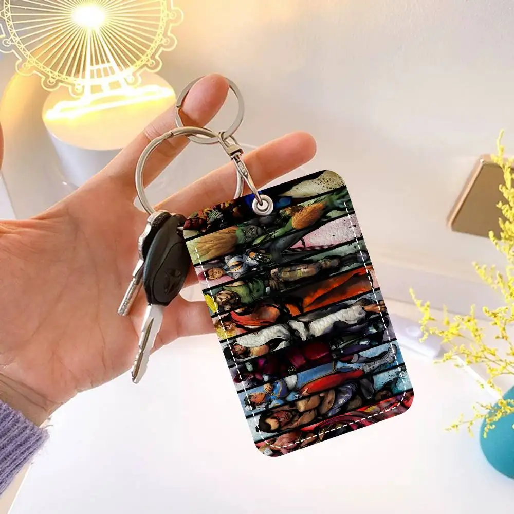 The King Of Fighters Game Style PU Access Card Holder With Keychain - Executive Protection For Bank Card,Subway, Bus Card Case