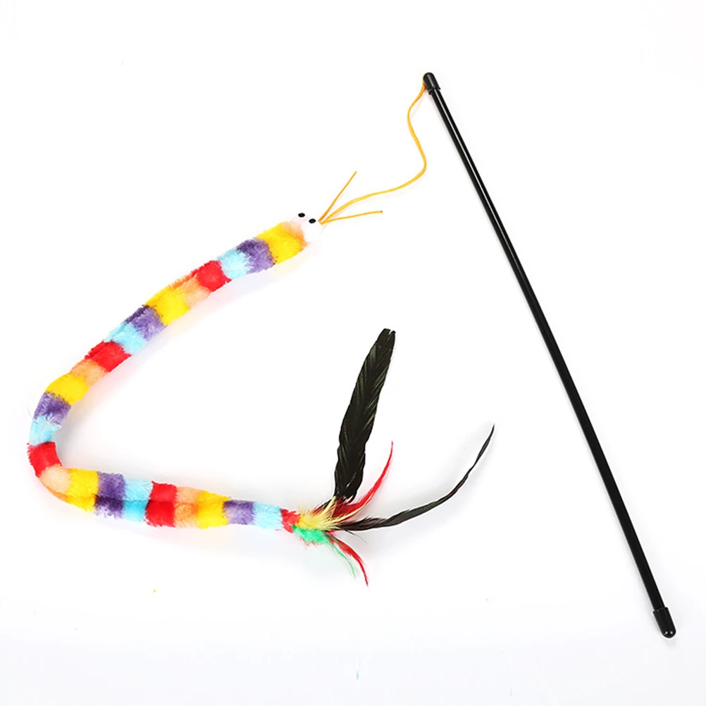 

2Pcs Colorful Palmerworm Cat Teaser Wand Engaging Play Tool for Training Fun Gift for Cat Lovers