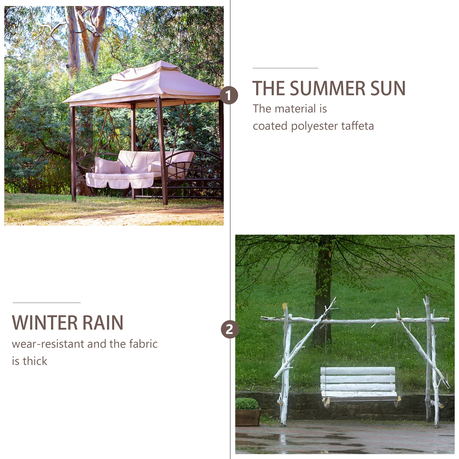 

Canopy Cover Outdoor Garden Accessories Waterproof 190T Polyester Thick Fabric Sunshade Summer Winter Protection Portable