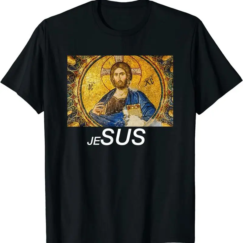 

НОВАЯ ОГРАНИЧЕННАЯ мем SUS jesus забавная футболка премиум-идея, размер S 3XL