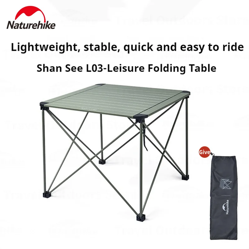 

Naturehike Camping Folding Table Lightweight Portable Table Outdoor Travel Picnic Aluminum Alloy Fold Table Load-bearing 50kg