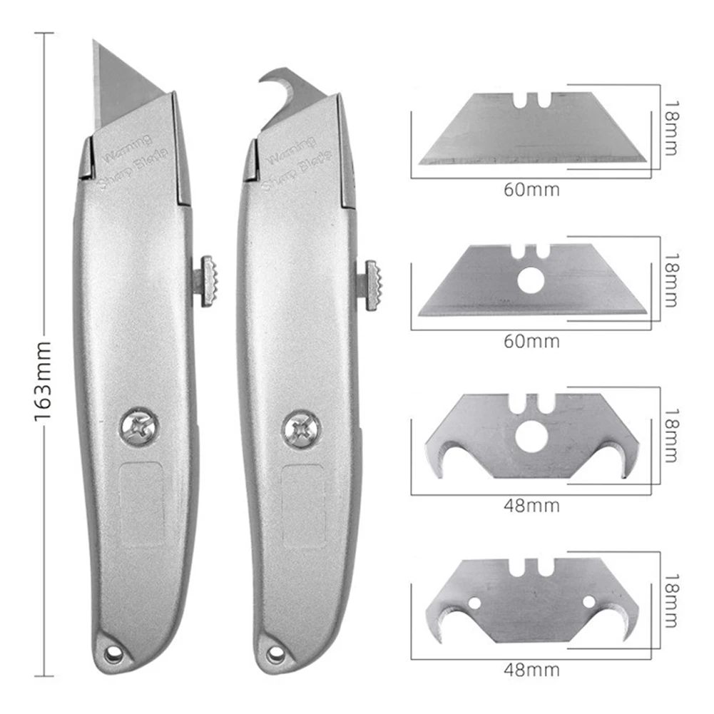 Aluminum Utility Knife Pocket Outdoor Knife Acrylic Board Plastic Cutter DIY Craft Paper Cutter Office Supplies