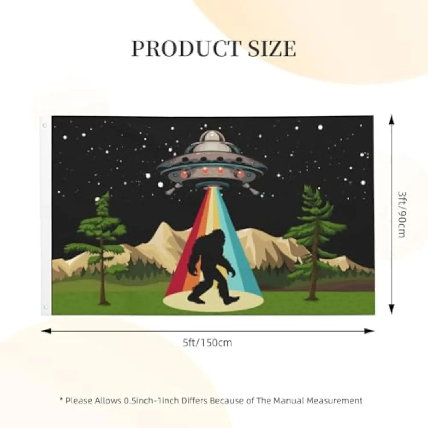Gorilla Ufo Abduction Sasquatch Flag 3x5ft 4x6ft Outdoor Single-sided Printing Polyester Banner