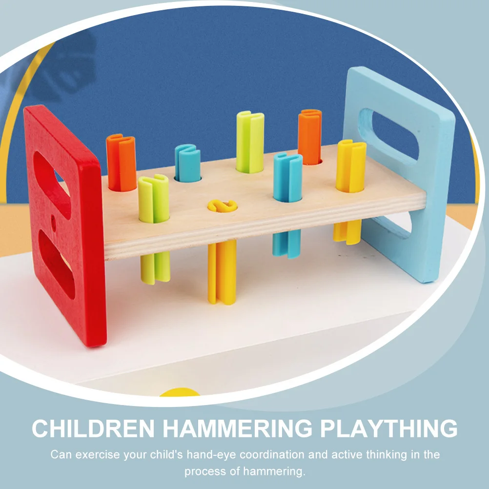 1 conjunto crianças martelando conjunto de madeira whack brinquedo cedo jogo educativo mão-olho coordenação treinamento interativo toupeira para