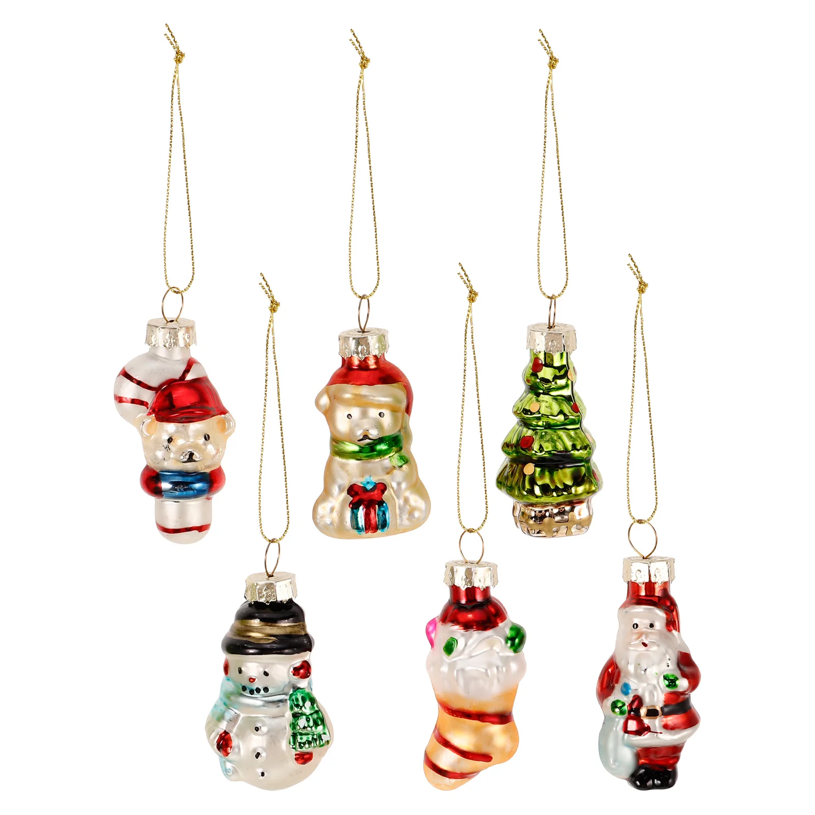 

6Pcs Christmas Tree Ornaments Xmas Hanging Decorations Versatile Festive Decor for Home Mall Office Parties Xmas Supplies