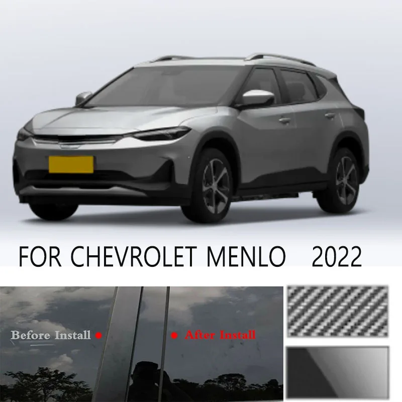 

For CHEVROLET MENLO 2022 Glossy Black Window Door Column B C Pillar Post Cover Trim Auto Sticker Styling