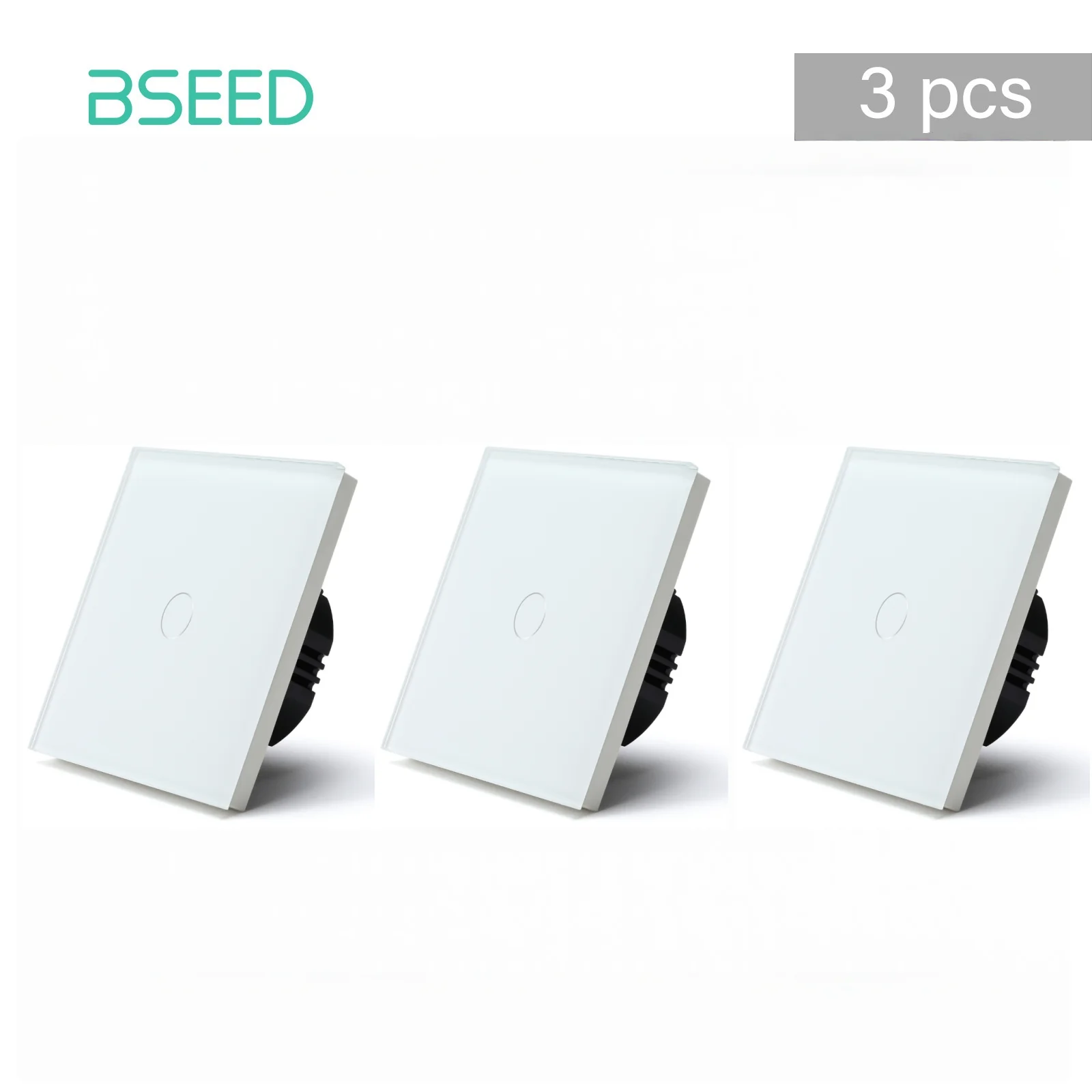 BSEED Touch-schakelaars 1/2Gang 1-weg wandlichtschakelaars Glas sensorscherm Thuisschakelaars Blauwe LED-achtergrondverlichting EU-norm