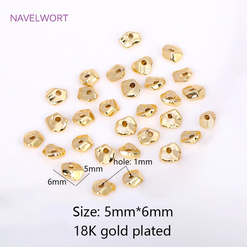 Messing 18 Karat vergoldete unregelmäßige Perlen für die Schmuck herstellung, Separatoren für Perlen, Abstands perlen, DIY hand gefertigtes Handwerk Großhandel – Detail 13