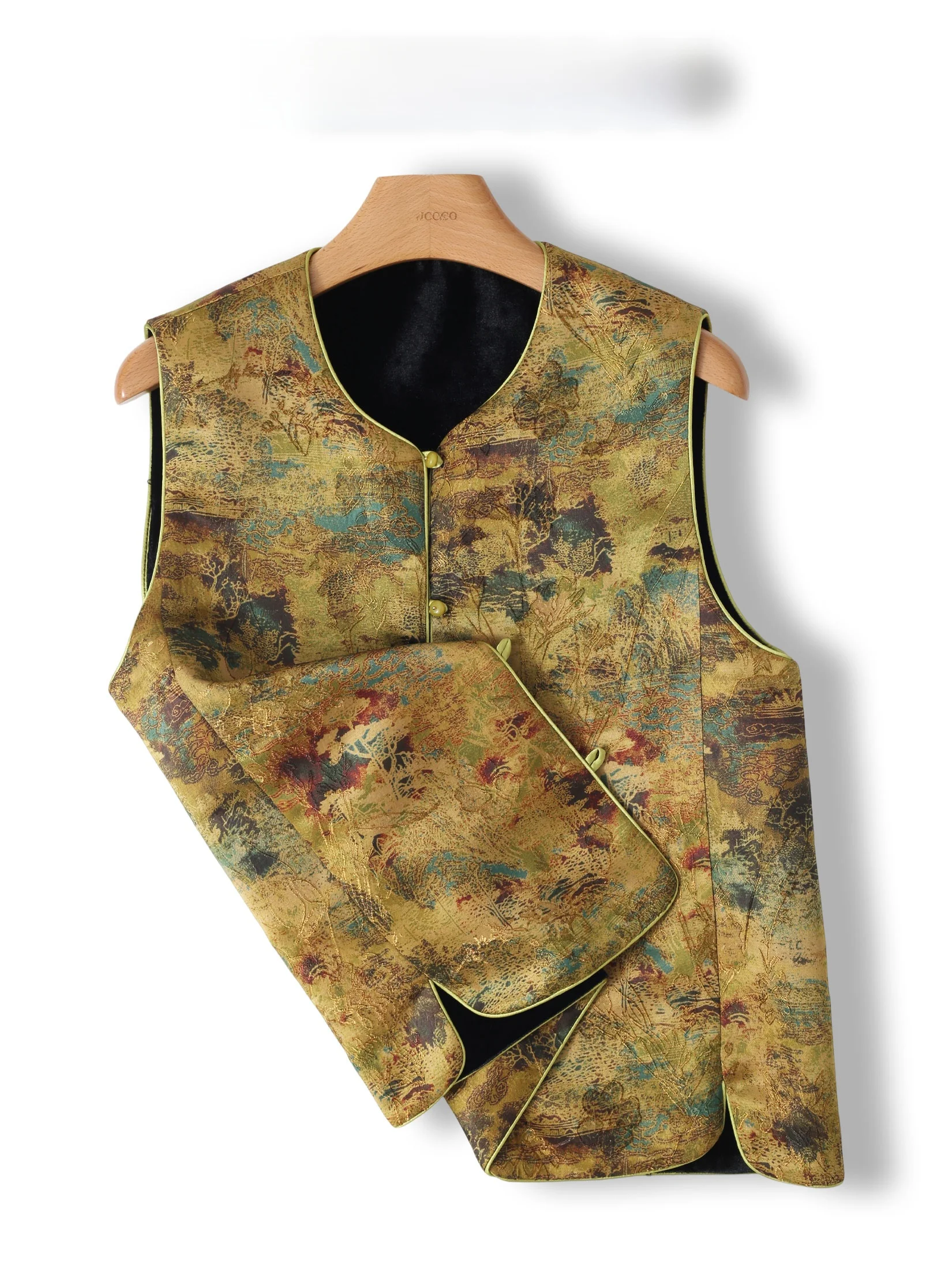 

Stylish Double-Sided Wearable Floral Embroidery Vest Women's Retro Shoulder Pad Trendy Chinese National Style Fashionable