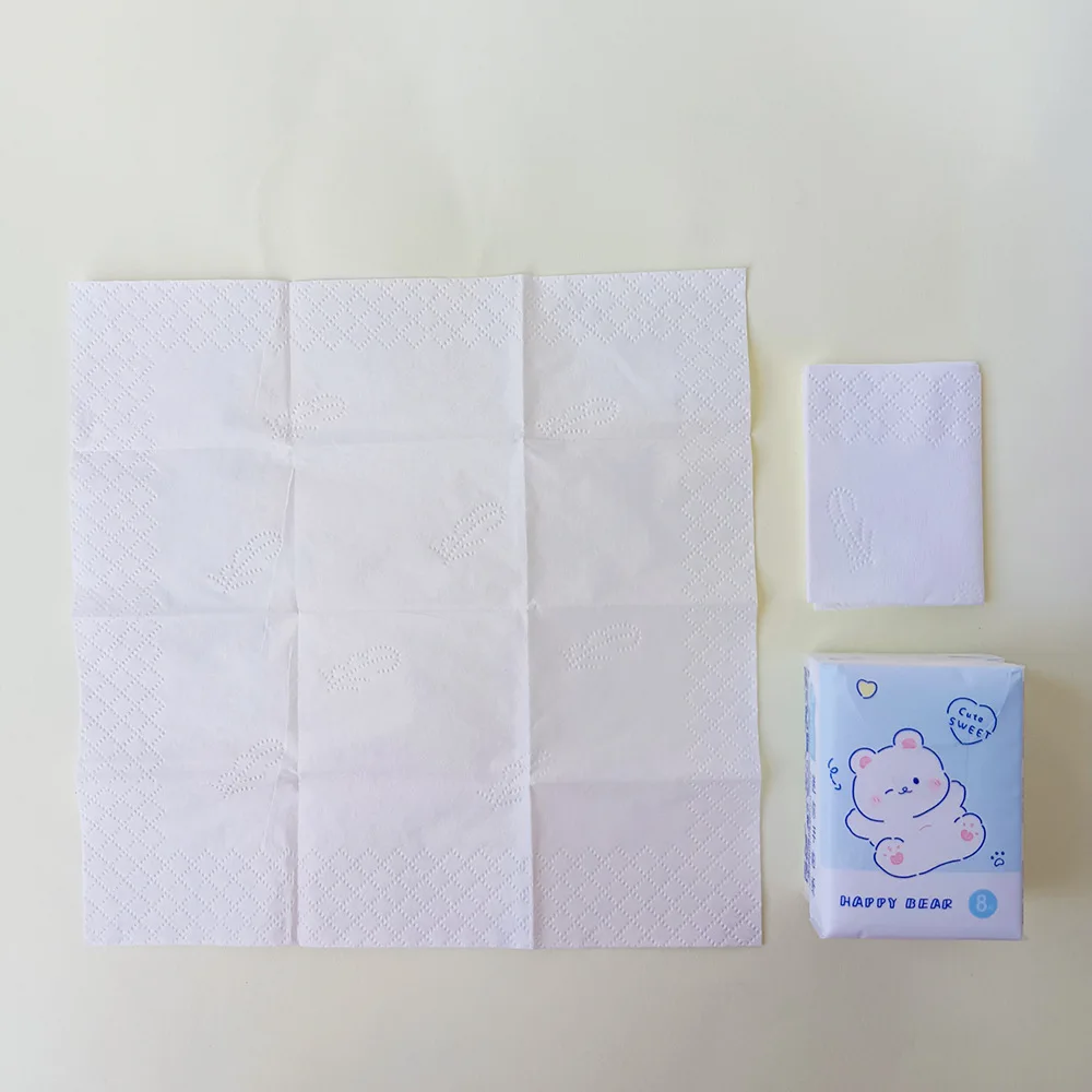 10 sheets Each Pack Handkerchief Paper Towel Free Shipping Portable Cute Mini Pocket Tissue Kawaii Outdoor Toilet Paper