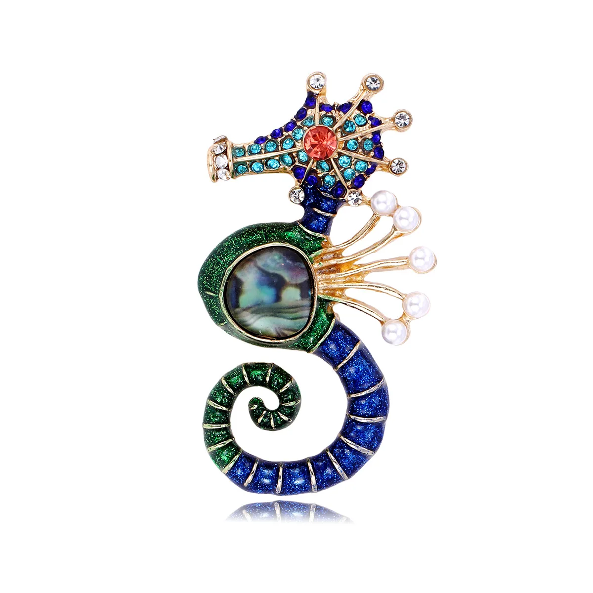 

Colorful Oil-dripping Seahorse Brooches, Fashionable Marine Animal Pins, Men's And Women's Event Party Clothing Accessories