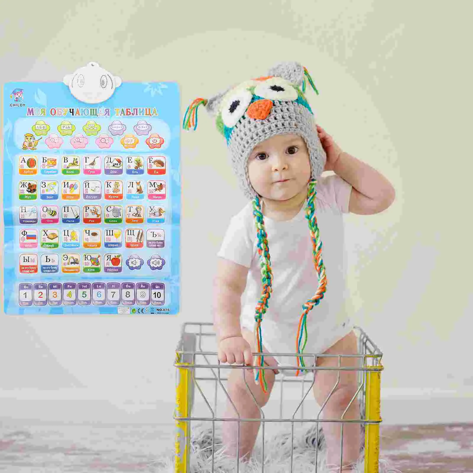 Russian Russian-British Letter Wall Chart Electronic Alphabet Double Sided Hanging Child