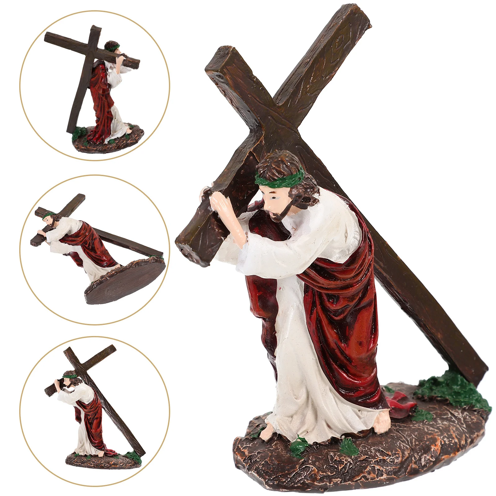 

Resin Jesus Cross Ornament Adornment Decorations Craft Statue Ornaments for Crafts