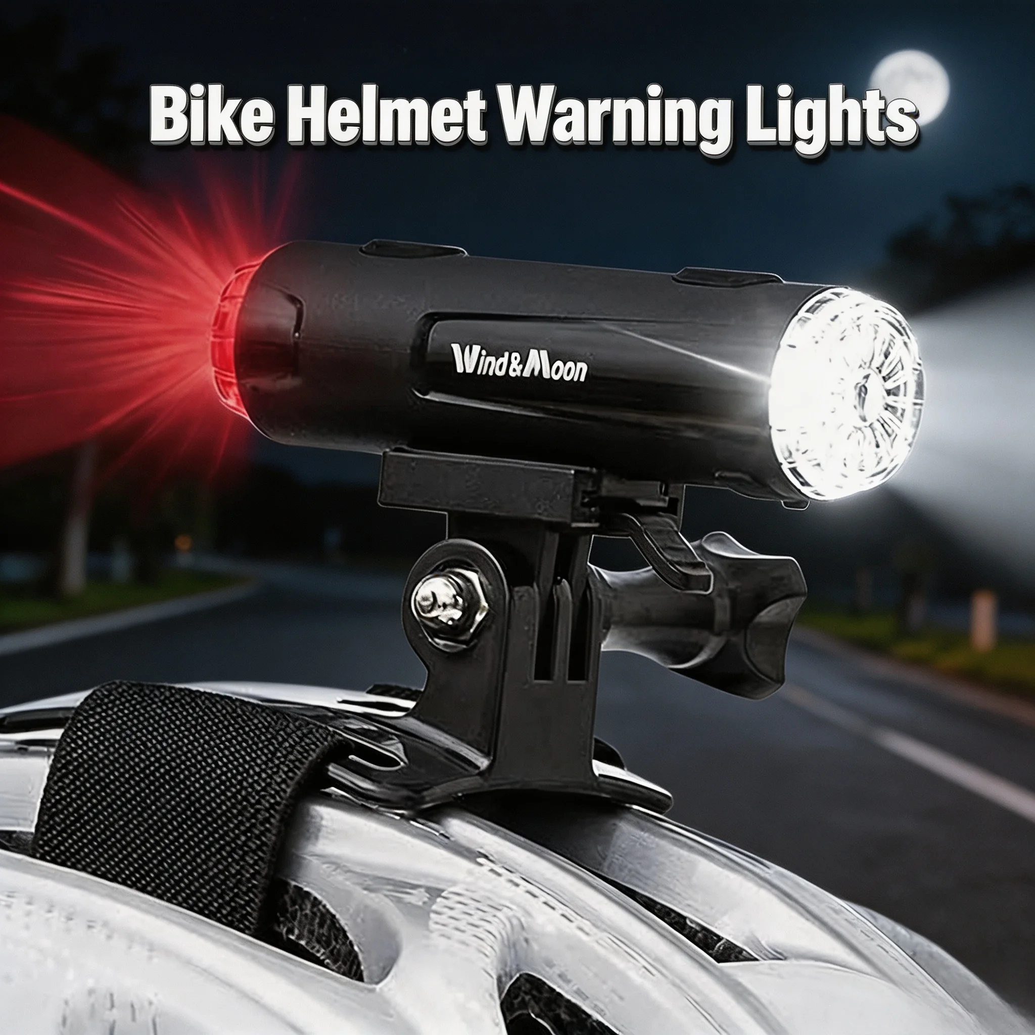 Smart LED Bike Helmet Light Safety Warning Lamp for Bicycle Scooter E-Bike Skateboard Night Riding Cycling Outdoor Front&Rear
