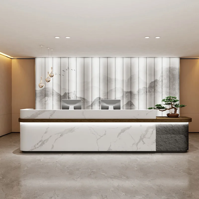 مكتب استقبال بسيط لشركة الفنادق الحديثة، متجر صالون التجميل، ماكينة تسجيل المدفوعات النقدية، مطعم البار، طاولة البار #3