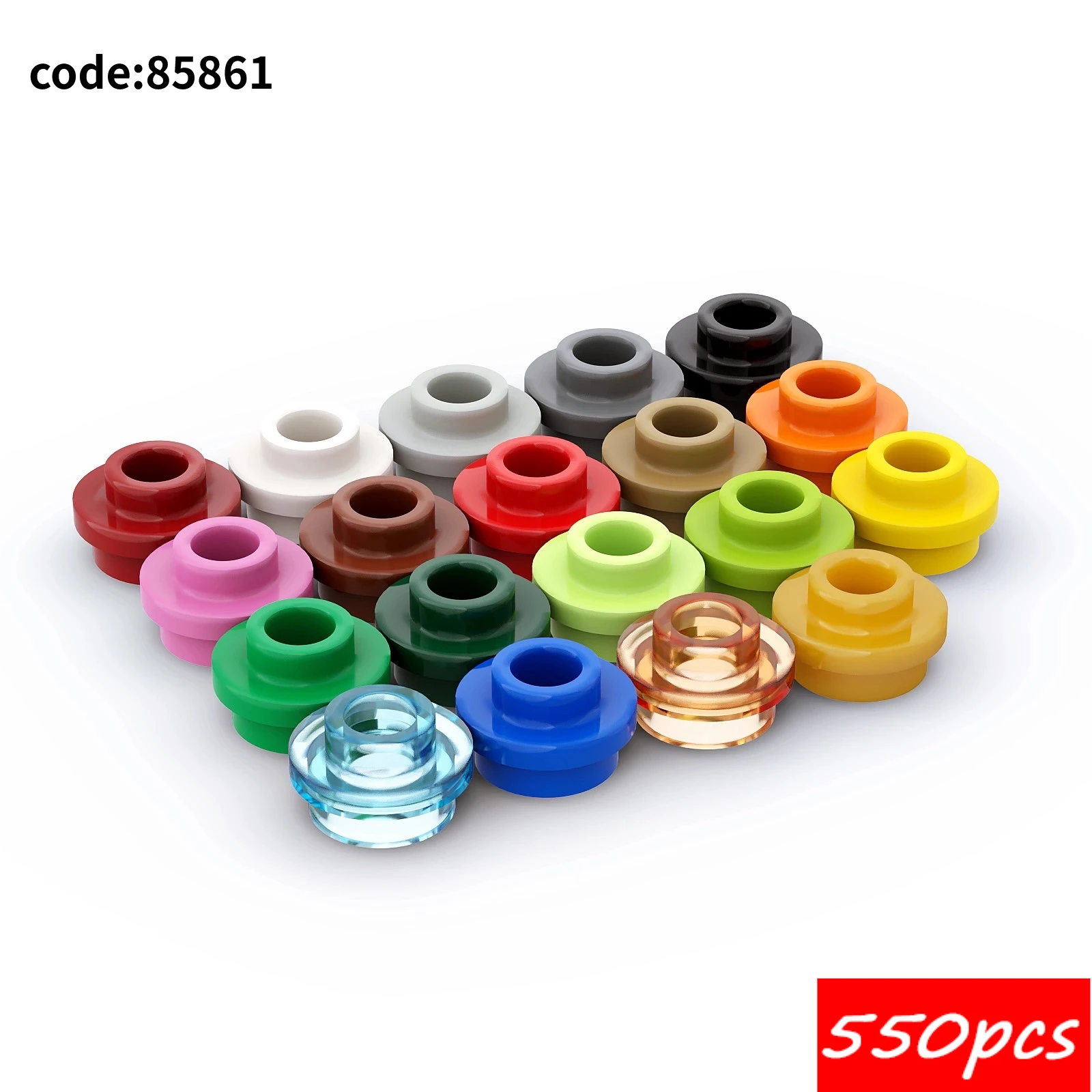 

550PCS High-Tech Assemble Particle 85861 1x1 Hollow Small Round Plate Building Blocks Kit Part Idea DIY Toys For Children Gifts