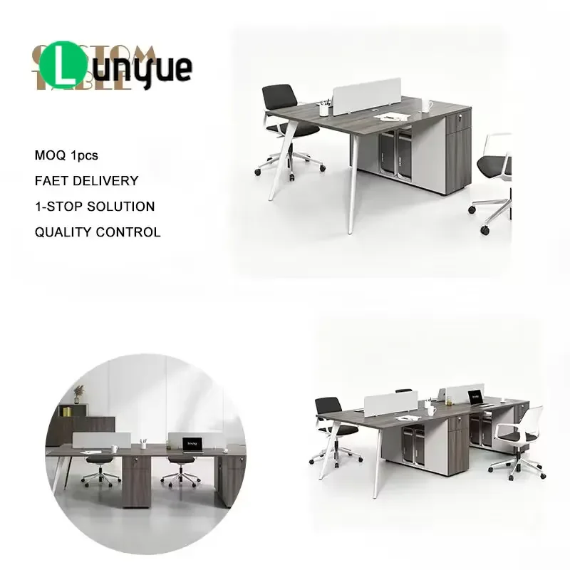 Modern Desk with Scratch Resistant Panel Cable Hole Design Slender Steel Legs Fast Assembly Simple Home Office Furniture