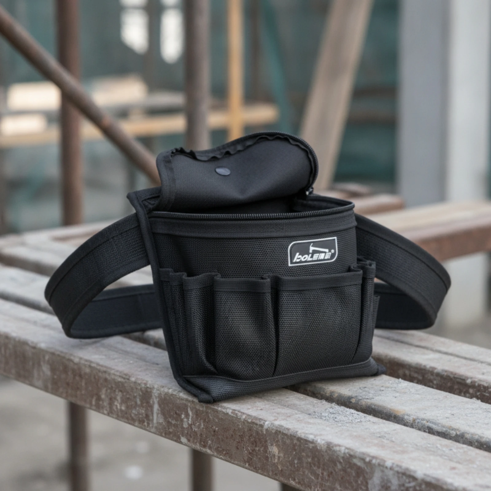 Tool Waist Bag Handsunrestricted Waist Tool Bag with Zipper Long-Lasting Sturdy for Electricians, Electrical Work