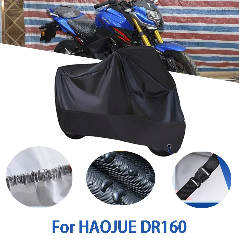 

Motorcycle Full Covers For HAOJUE DR160 Car Outdoors Sun Protection Dust No Ear Thickened Oxford Clothcover Accessories