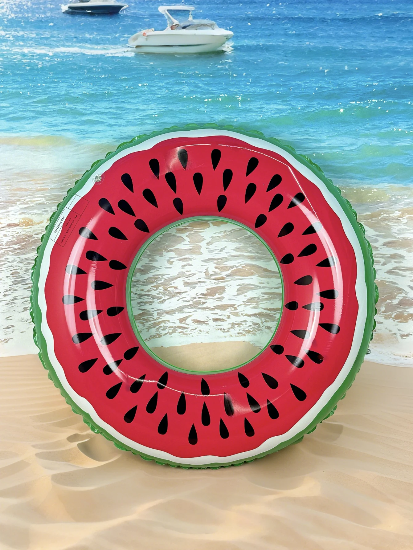 1 pieza de fruta inflable-anillo de natación de sandía, anillo flotante de PVC grueso, flotador de piscina con forma de fruta bonita, para tomar fotos