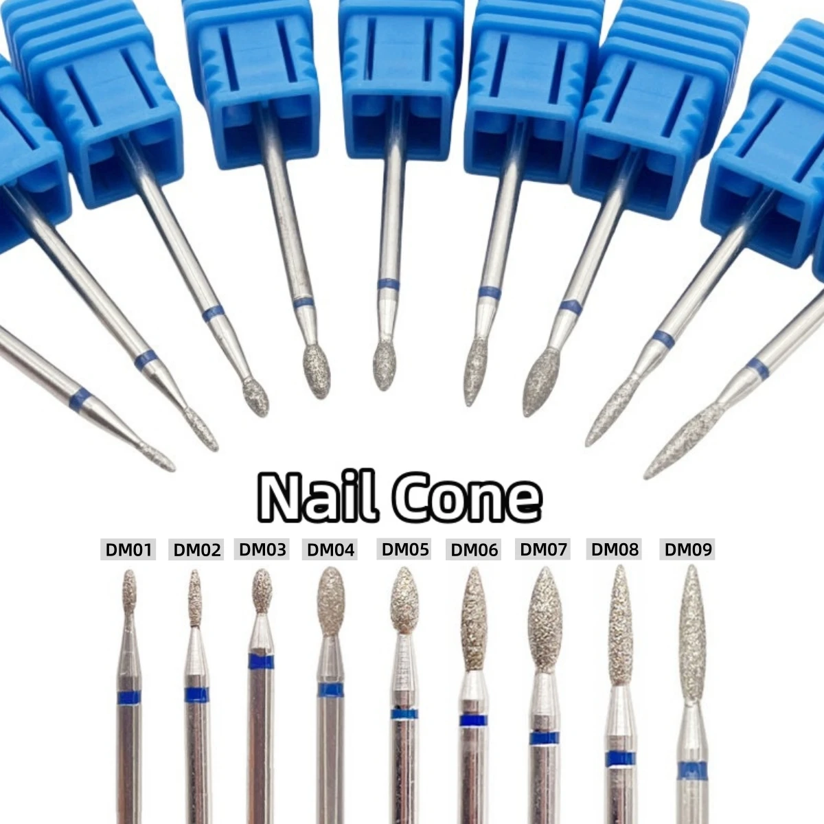 1Pcs Medium Grit Flame Nail Drill Bits Cuticle Clean E-file Nail Cone Bit Milling Cutter For Manicure Pedicure Acrylic Nails Art