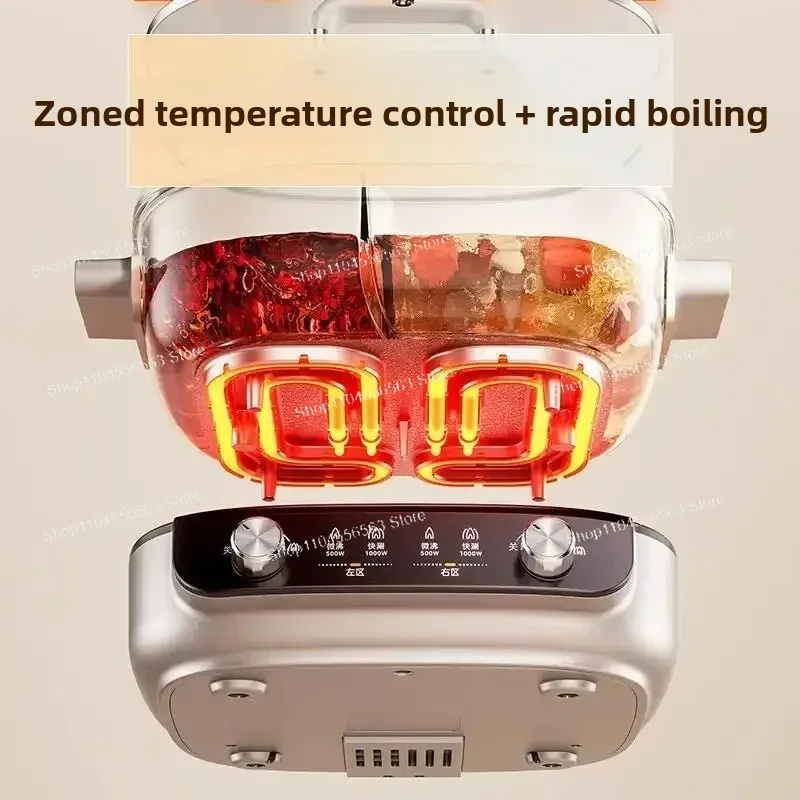 

Электрическая кастрюля с 2 зонами нагрева, контролем температуры и антипригарным покрытием - многофункциональная