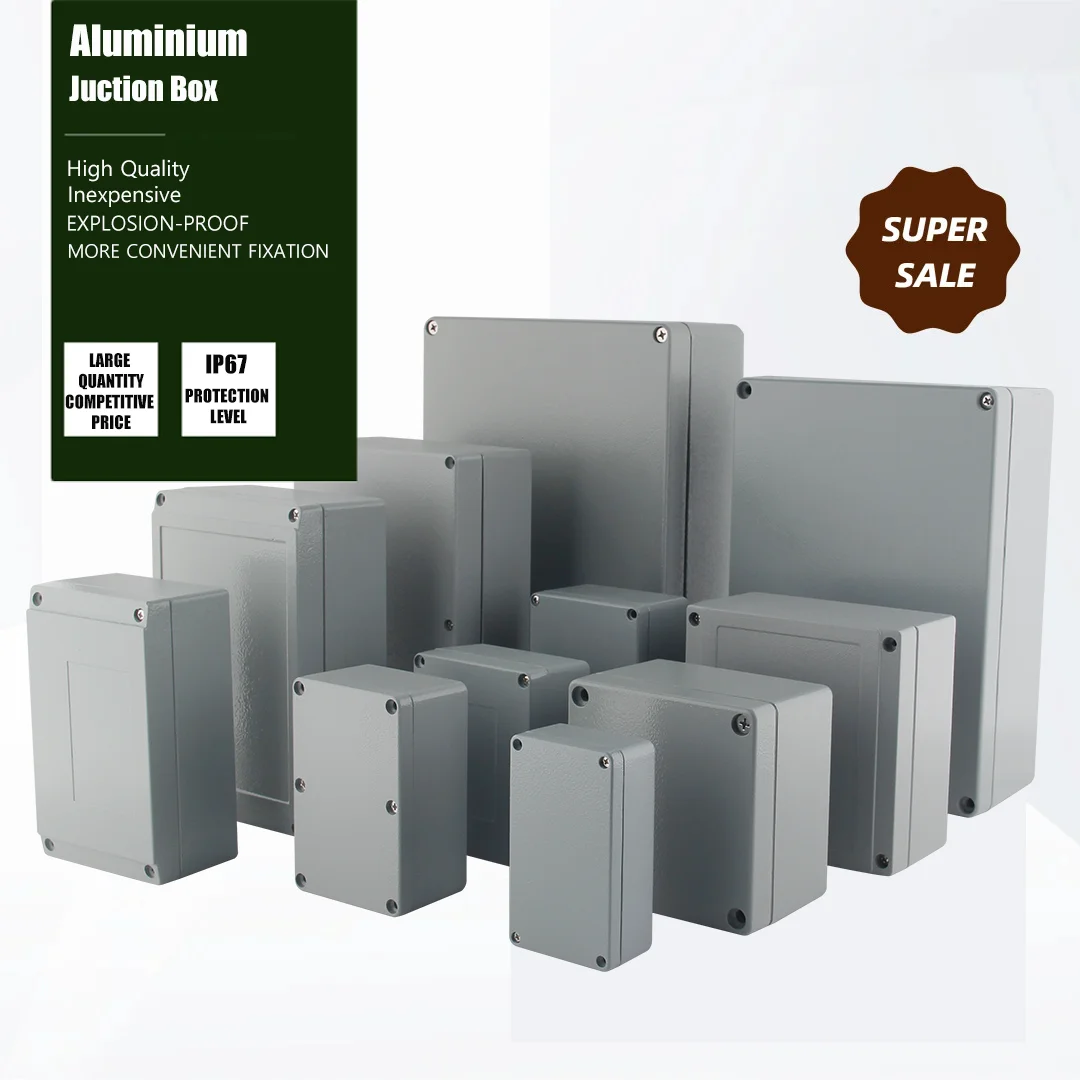 IP67 Metal Waterproof Junction Box Outdoor Electronic Project Sealed Terminal Enclosure Explosion-Proof Case for Electronics