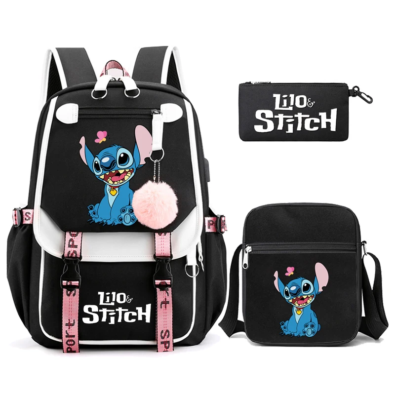 

3 шт./компл. Disney Lilo Stitch подростковый школьный рюкзак с героями мультфильмов, детский красочный рюкзак, школьный рюкзак для мальчиков и девочек с сумкой для обеда