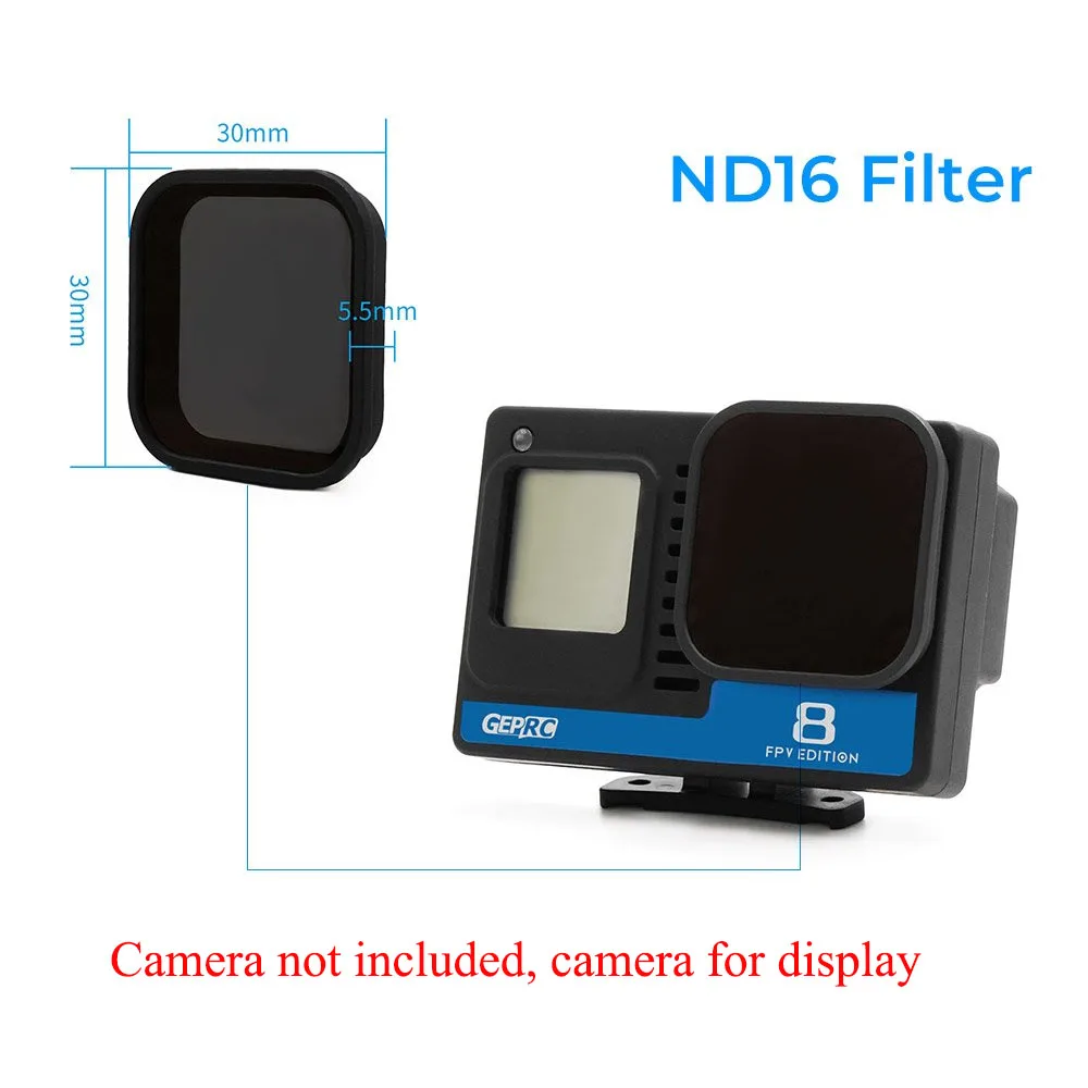 GEPRC ND8/ND16/ND32 Glass ND Filter for FPV Drone Naked Hero 8/GP9/GP10/GP11 Camera Accessories ABS Material Light Weight