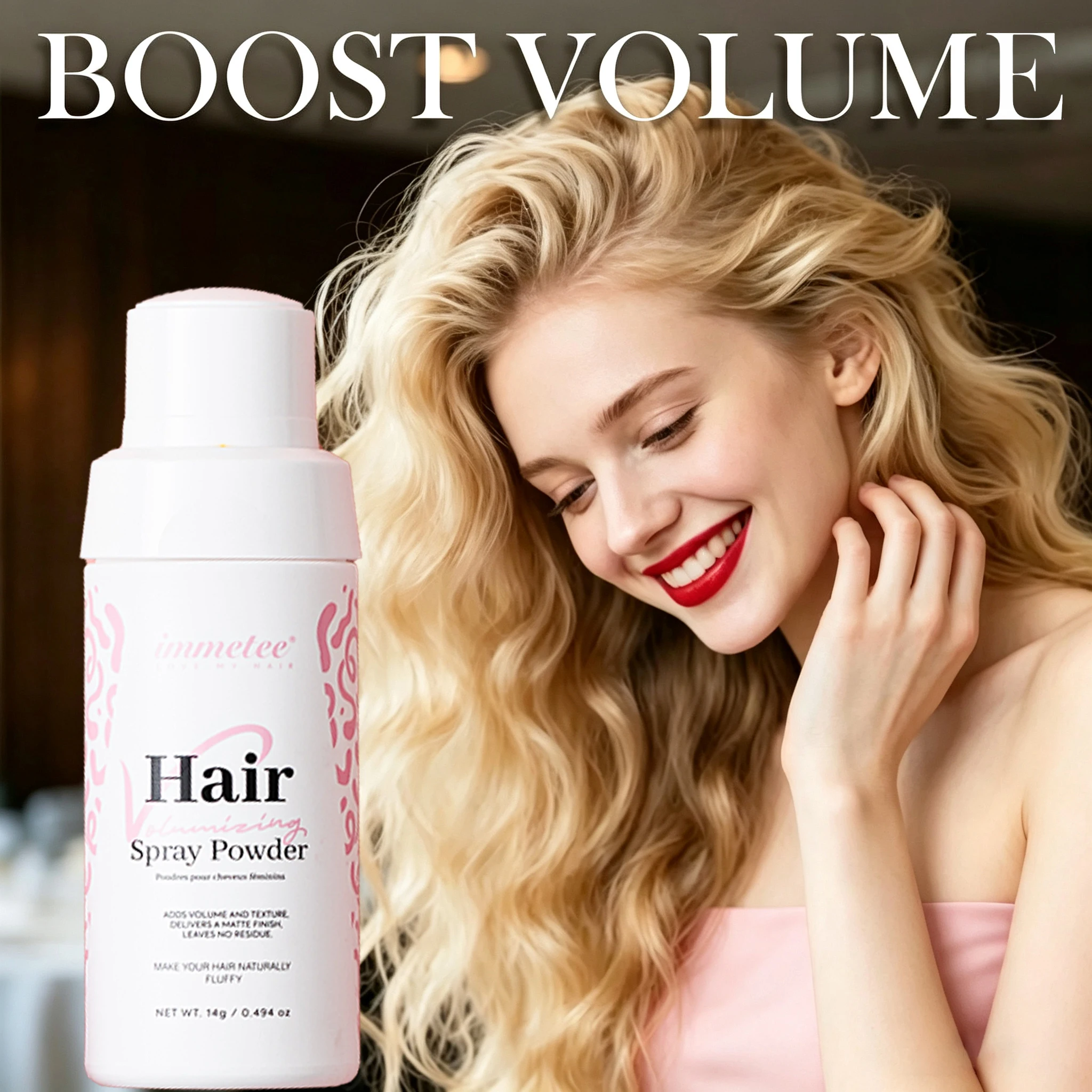 immetee Hair Volumizing Spray Powder for Women, Oil‑Absorbing No‑Residue Dry Shampoo Powder, Instant Fluffy Matte Hair Texture