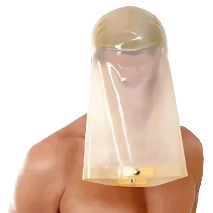 

Сексуальная прозрачная латексная маска с ногами, носками, сумкой, резиновым фетиш-капюшоном, ручной работы, S-LM279
