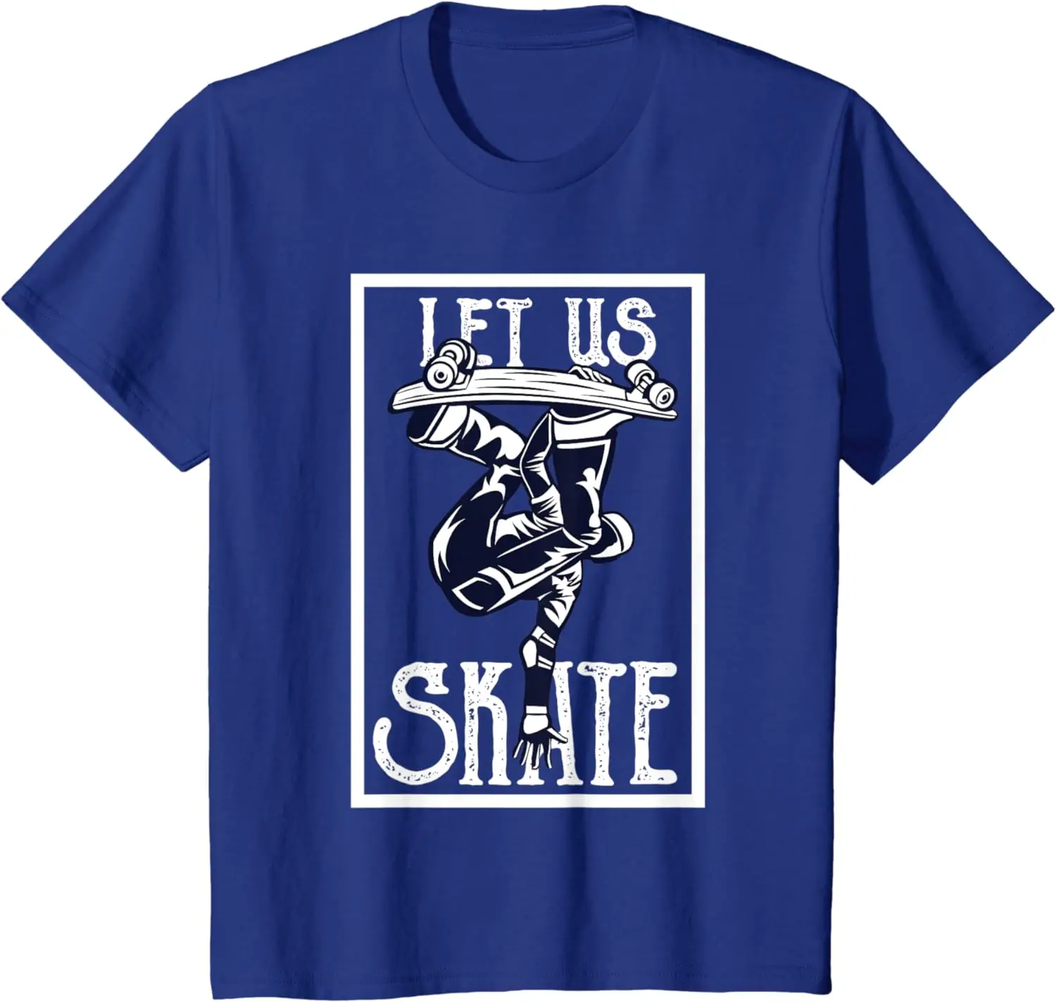 

Skateboard T Shirt - Let Us Skate T-Shirt Fashion Top tee T Shirt Short Sleeve Cotton Men's Crew Neck Printed Tee