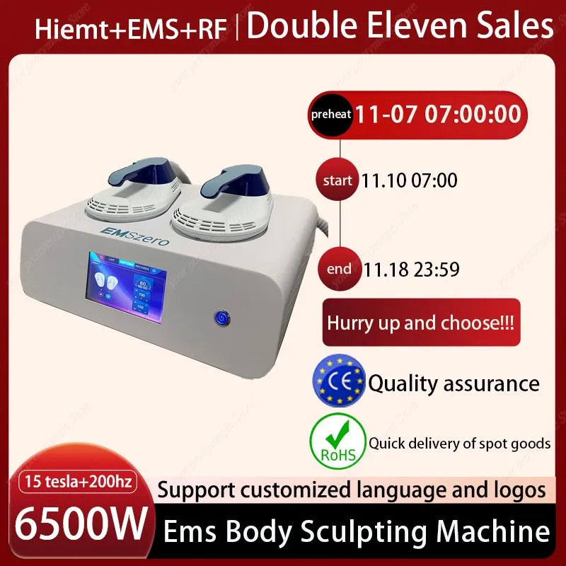 2024 EMSzero RF 6500W 200HZ HI-EMT EMS Body Sculpting Machine Muscle stimulator Fat Burning Slimming massage Home Use