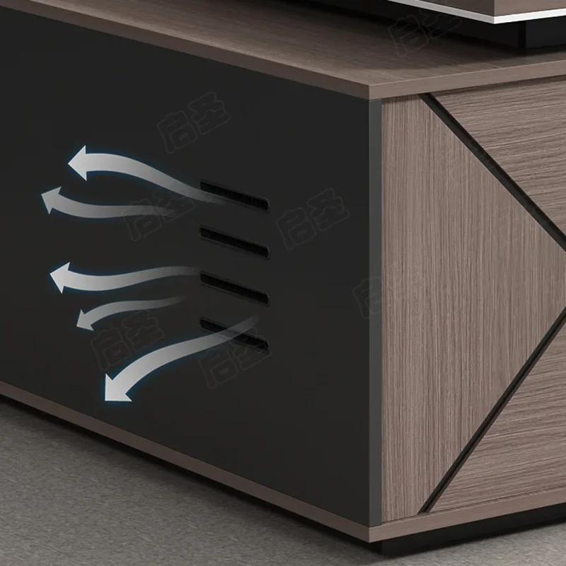 -لقاعدة طاولة الكمبيوتر الفاخرة، مكاتب الكمبيوتر الخشبية التنفيذية الحديثة، أثاث الفندق Escritorio Oficina