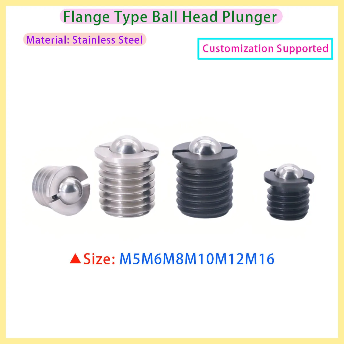 Stainless Steel Spring Type Fixture Positioning Claw CNC Machinery Hot Selling VCN413 Threaded Flange Ball Plunger