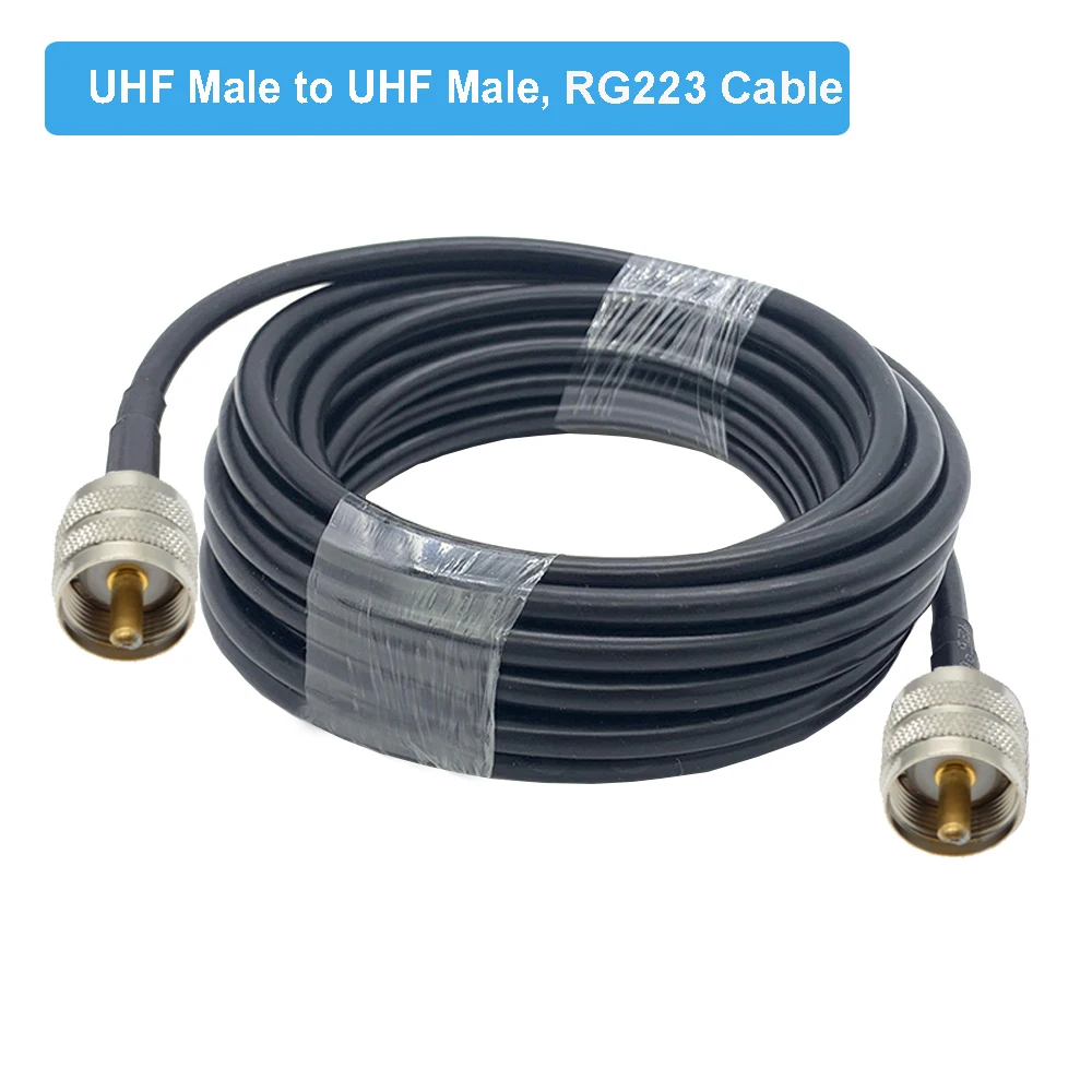 RG223 Low Loss Cable UHF Male to UHF Male Plug Connector 50 Ohm Double PL259 UHF Plug Male Pin Wire Cord 0.15M~20M BEVOTOP