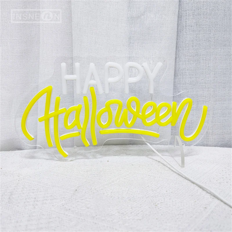 Joyeux Halloween néon LED signe Halloween mur LED décor néon signe personnalisé fête mur Art décoration cadeaux personnalisés veilleuse
