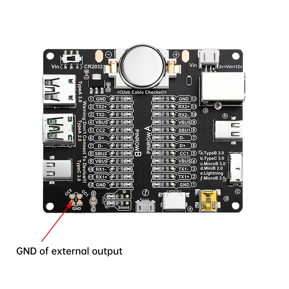 USB Data Cable Detection Board Type-C Micro A Type B Test Board USB Cable Tester Short Circuit On-Off Switching For iOS Android