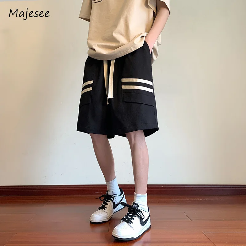 Simple Shorts Men Wide Leg Loose Spring Summer All-match Daily Sporty Minimalist Youthful Vitality Panelled Aesthetic Advanced