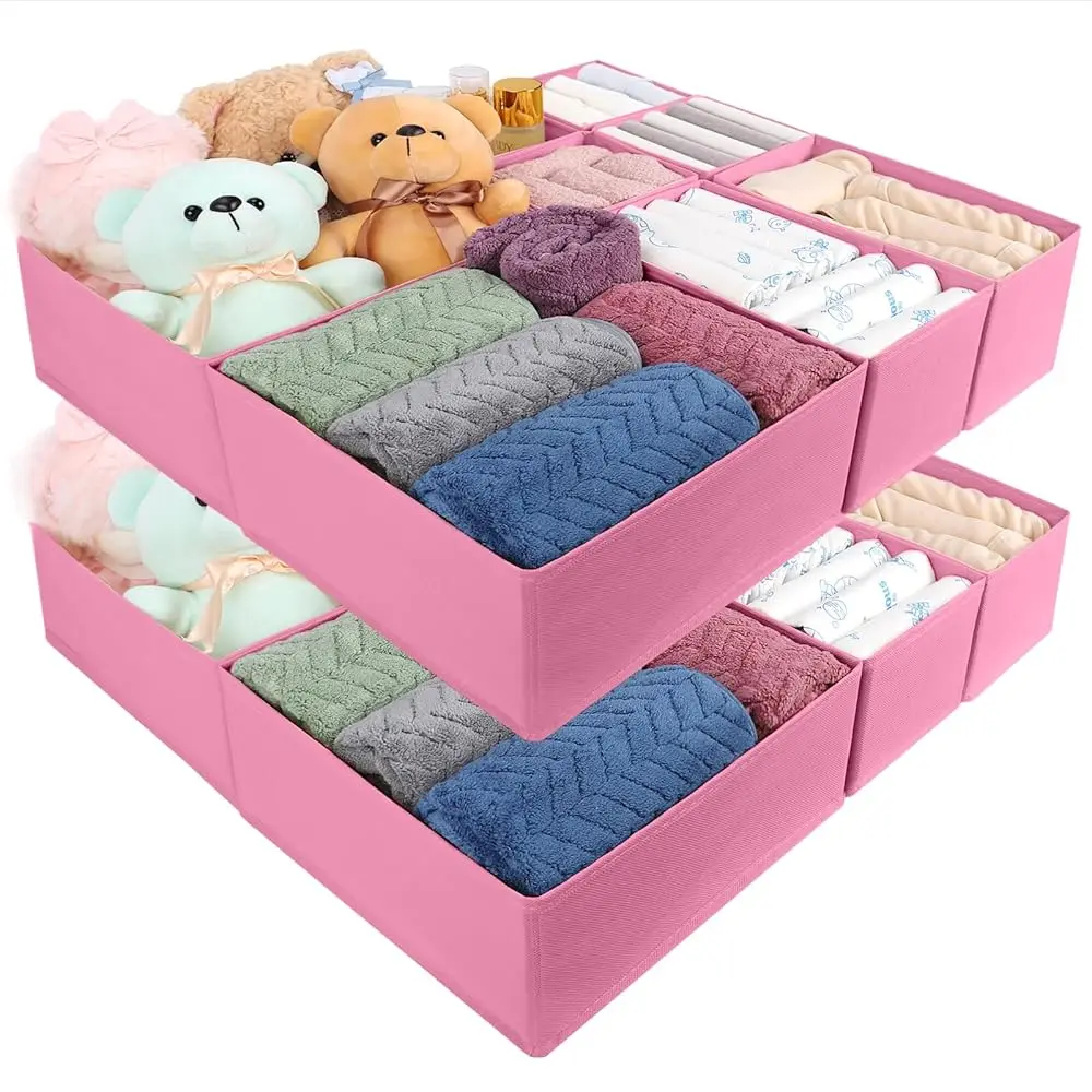 

Органайзеры для одежды в ящики, 16 шт., складные тканевые контейнеры для хранения в шкафу и комодах, неглубокие