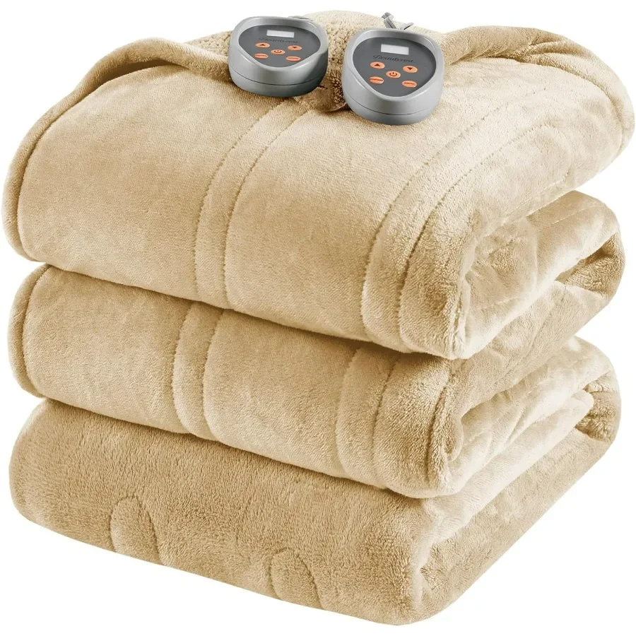 

Electric Heated Blanket for Cozy Comfort: Soft Reversible Plush Sherpa Design with 20 Adjustable Heat Settings 110 Hour Timer A
